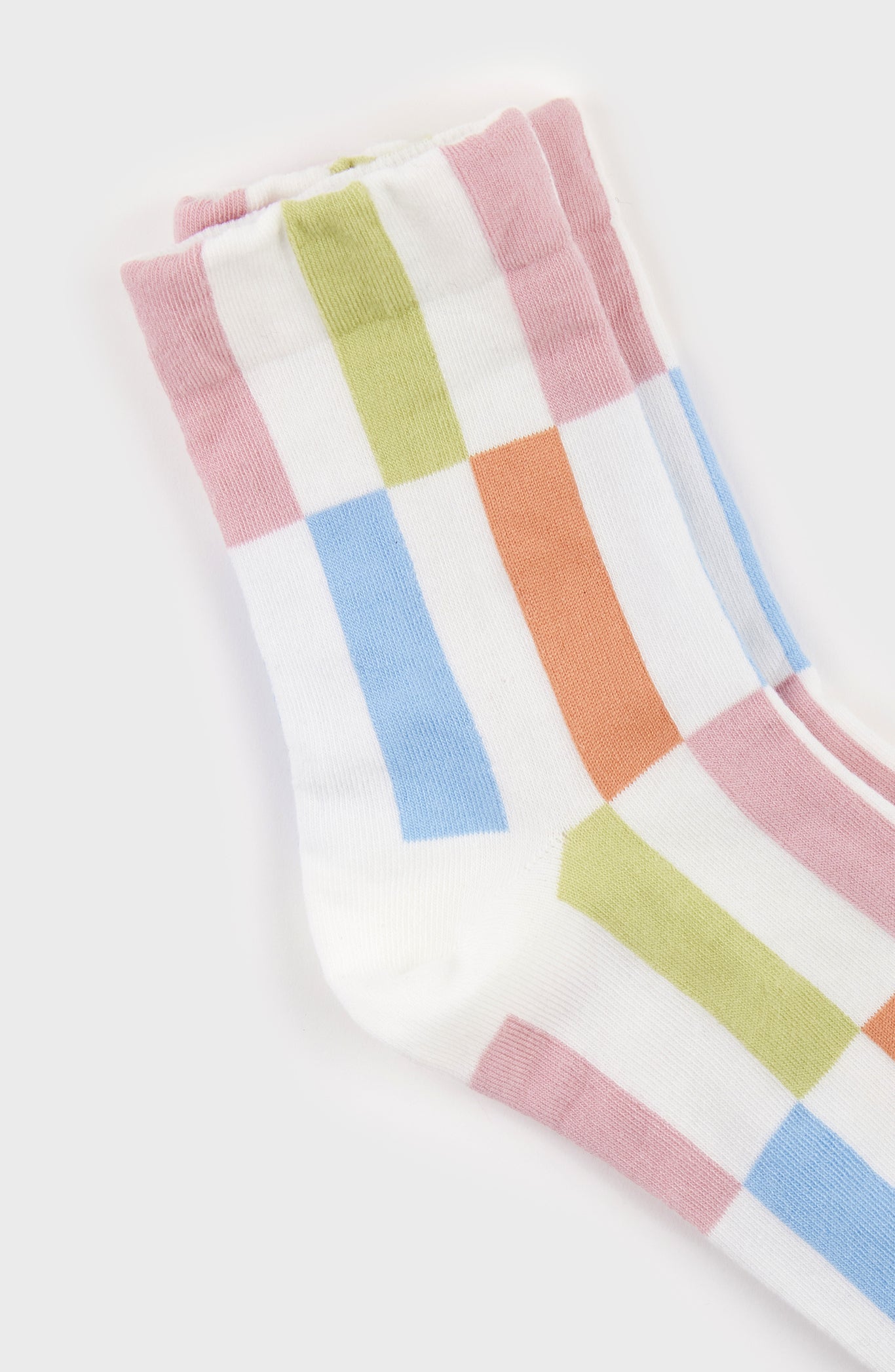 White bright rectangles socks_3