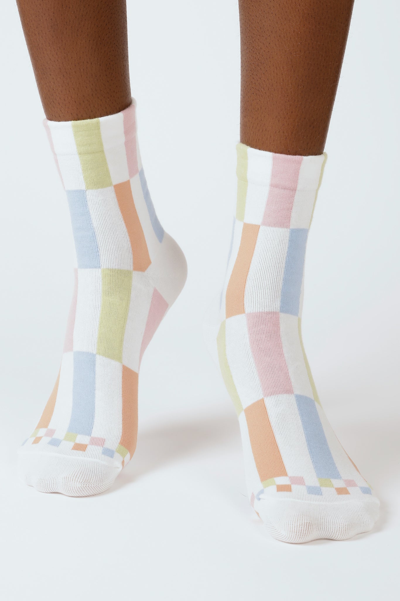 White bright rectangles socks_4