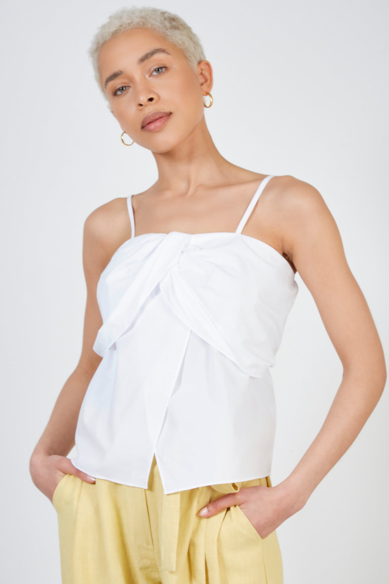 White cross panel thin strap tank_1