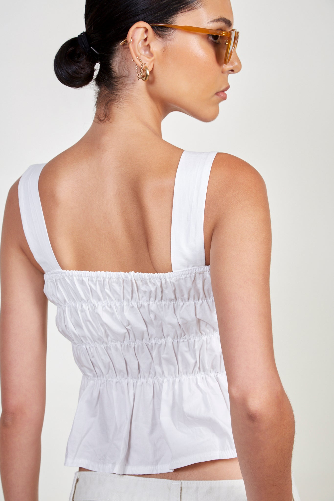 White ruched tank top_4