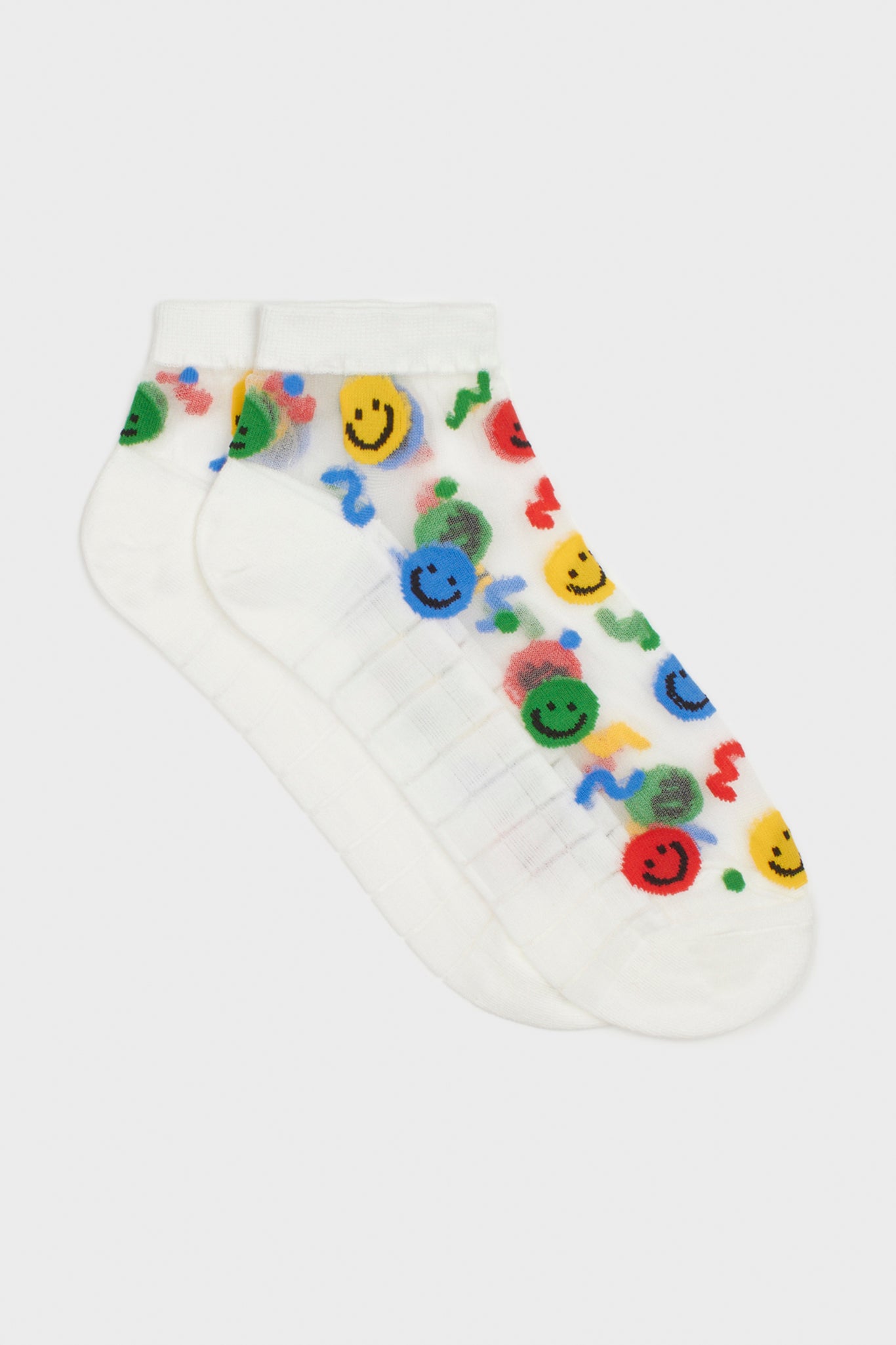 White sheer multicolour smiley face socks_2
