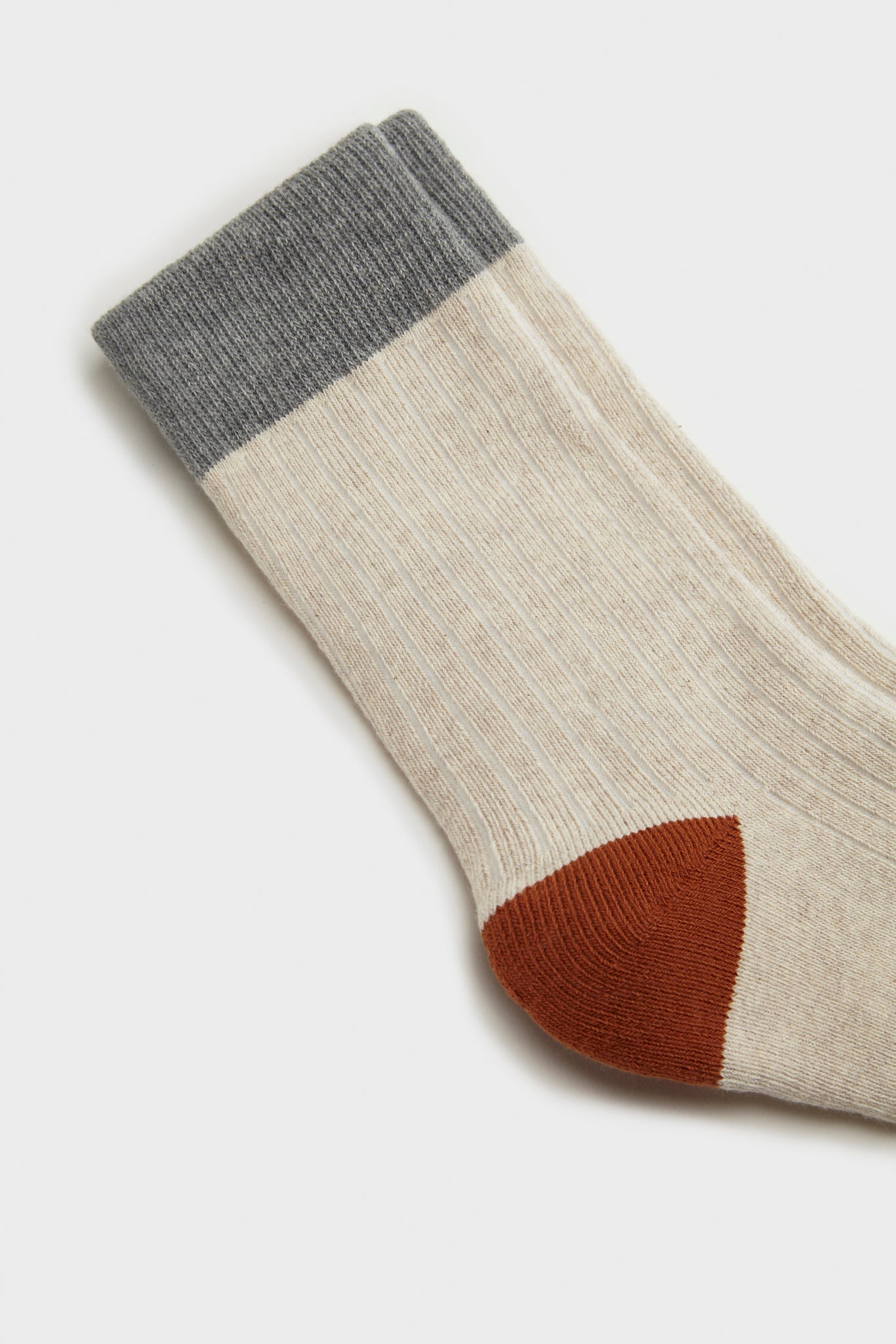 White tricolour ribbed socks_2