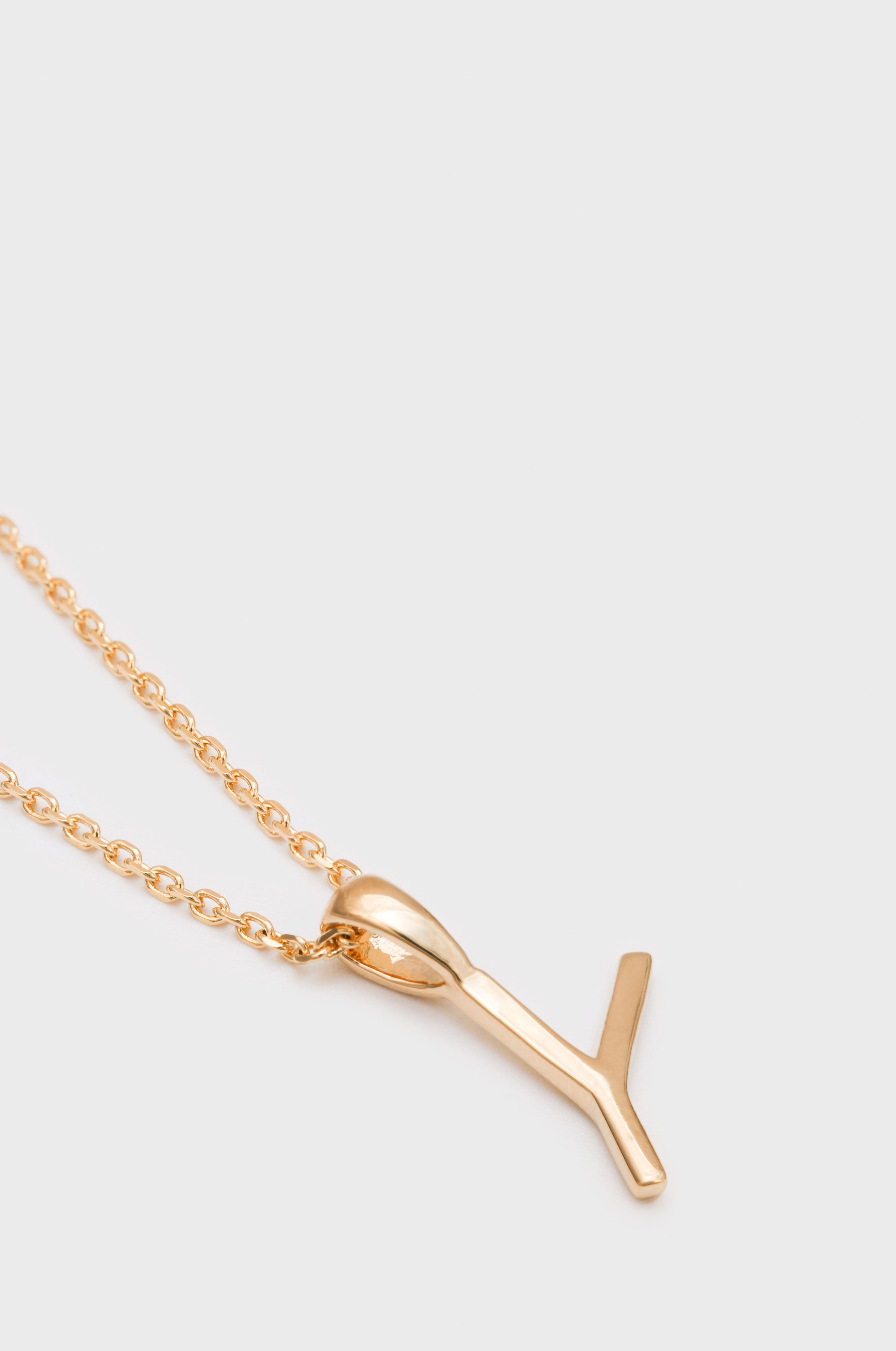 Charm necklace - Gold name initial letter 'Y'_2