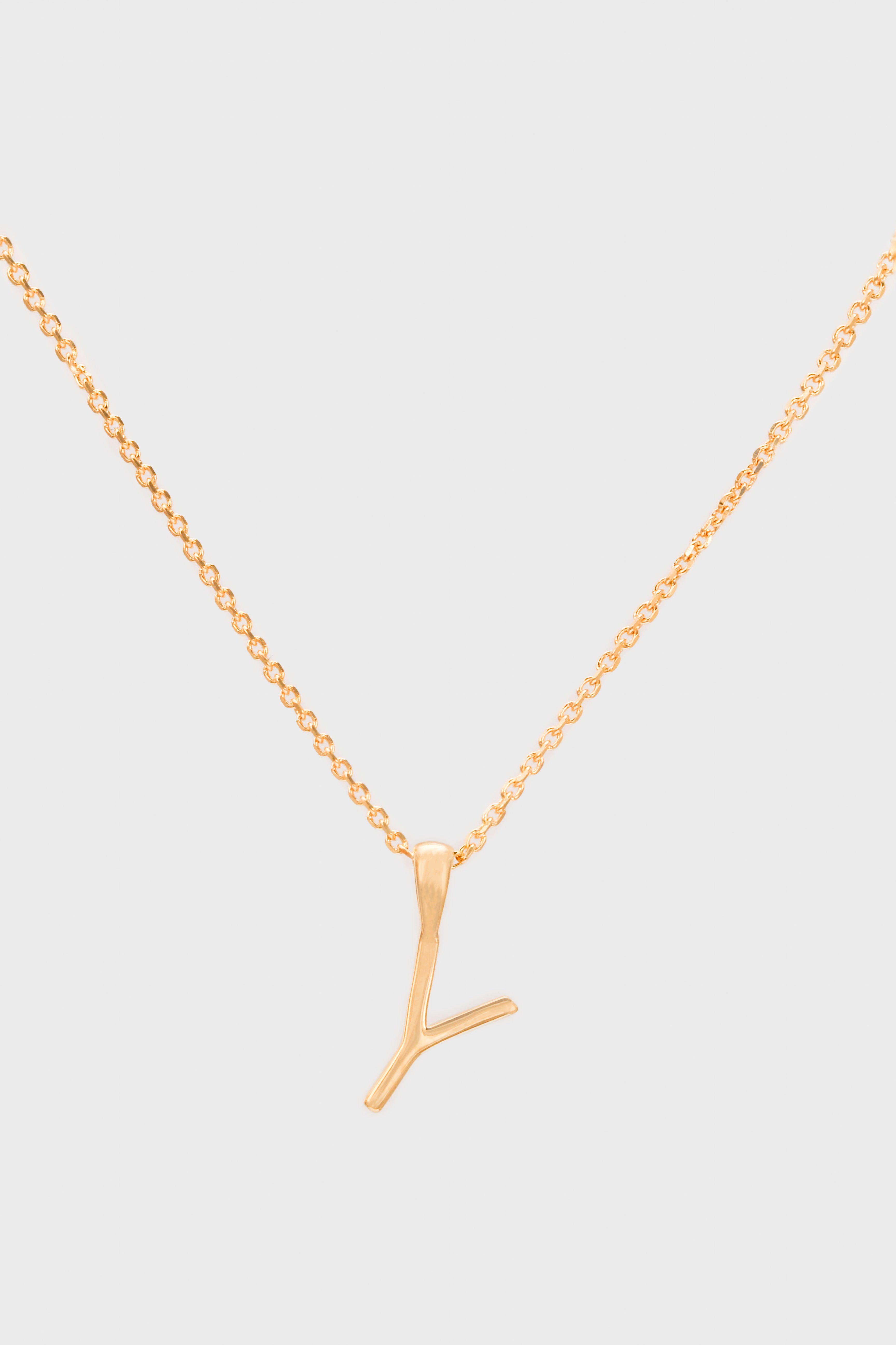 Charm necklace - Gold name initial letter 'Y'_1