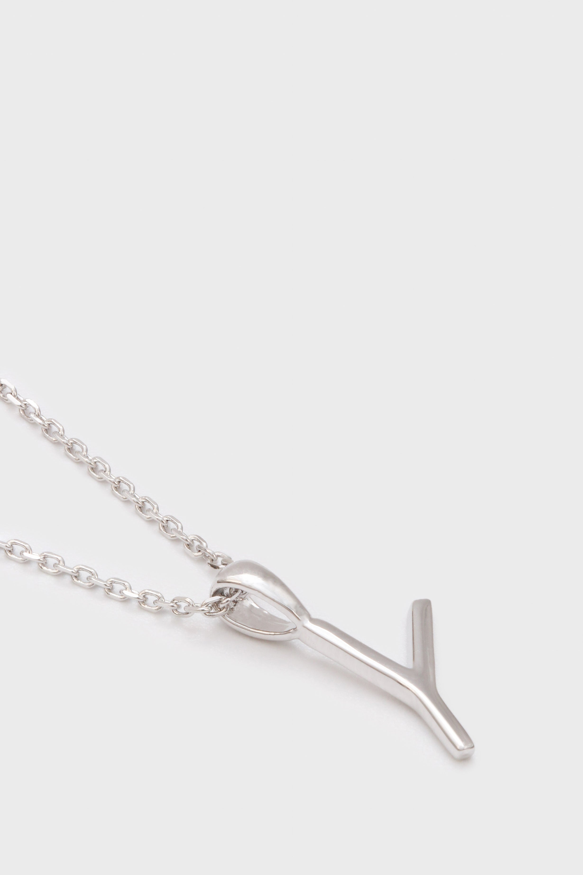 Charm necklace - Silver name initial letter 'Y'_2