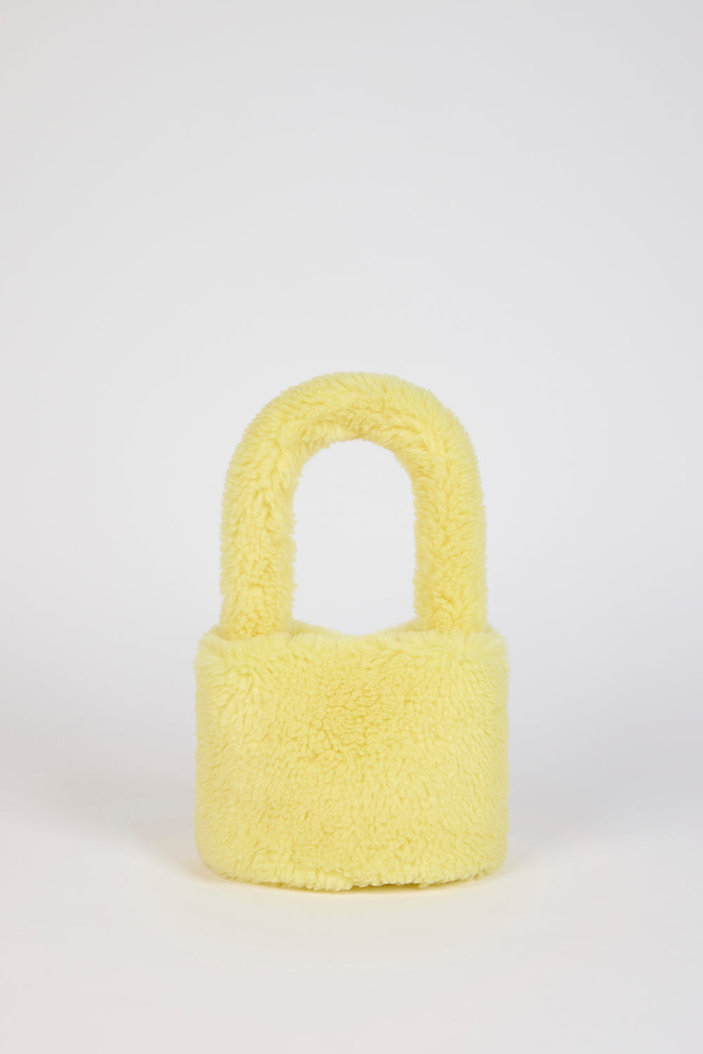 Yellow shearling bucket bag_1