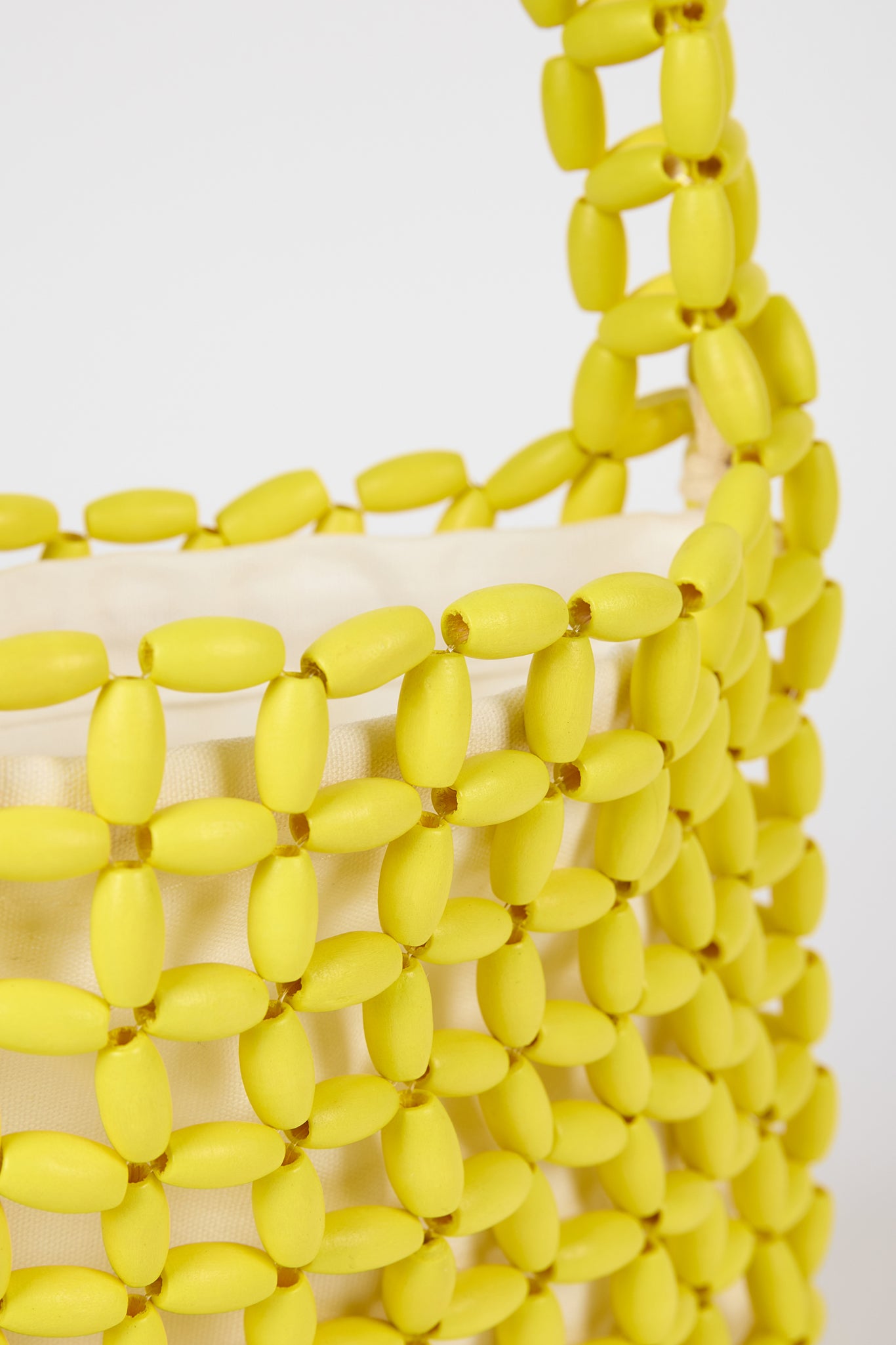 Yellow wooden beaded mini shoulder bag_3