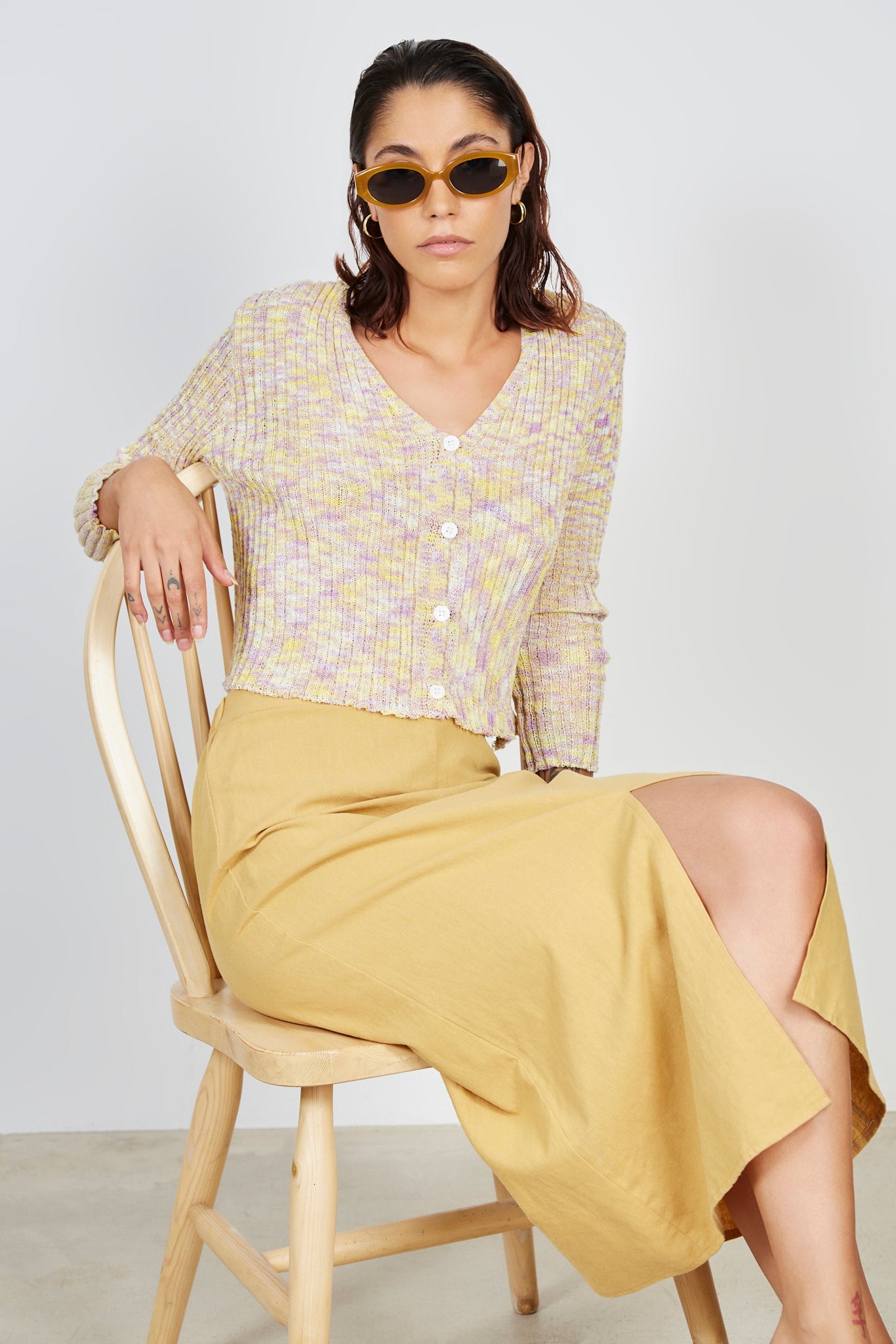 Yellow and purple multicolour cardigan_5