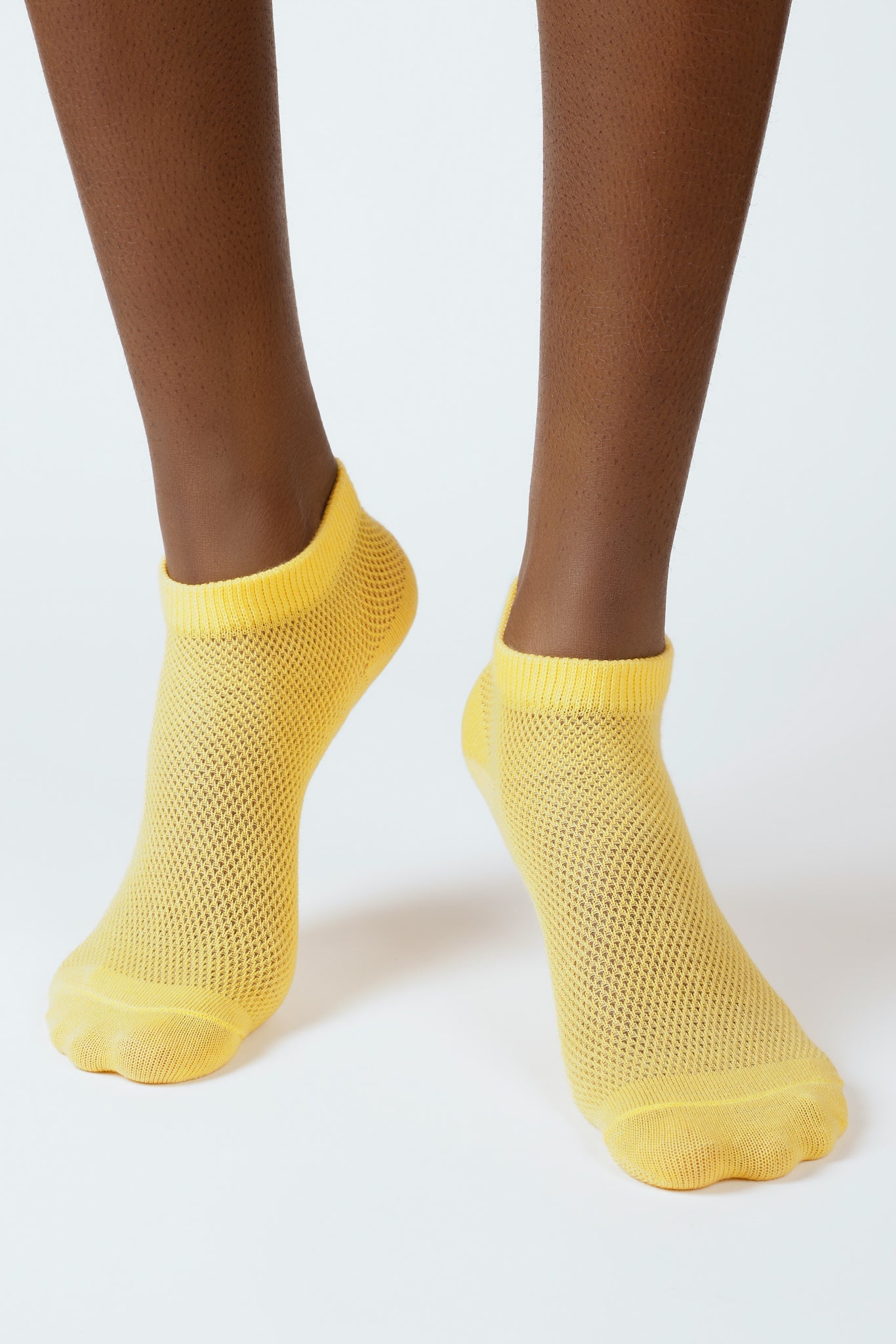 Yellow mesh ankle socks_2