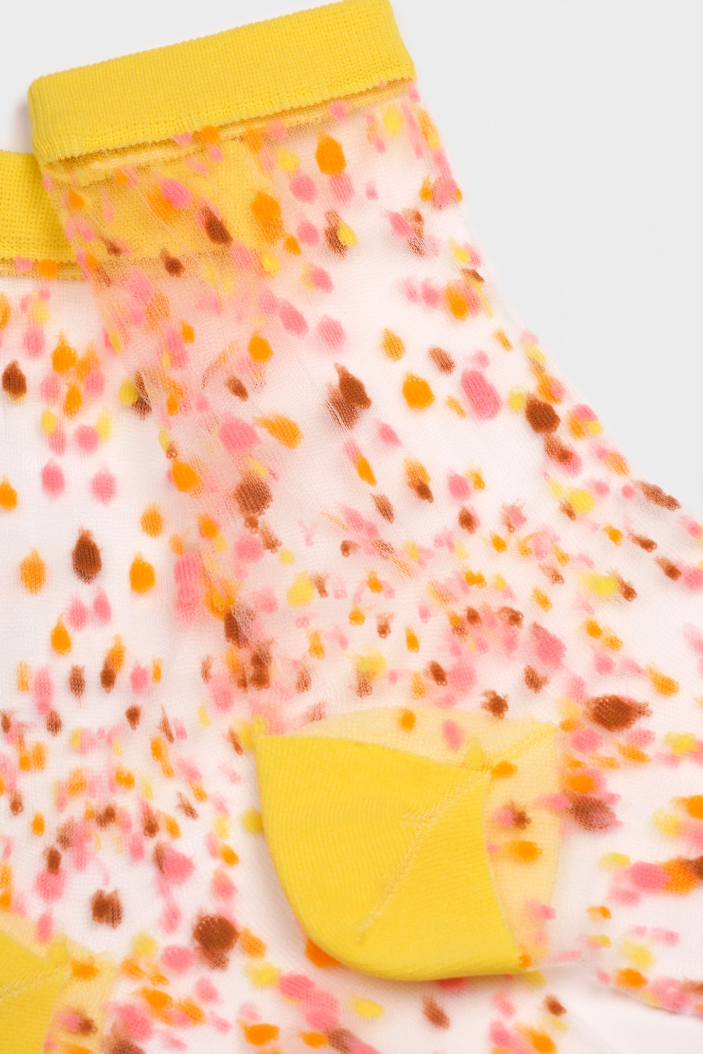 Yellow sheer multicolour dot socks_3