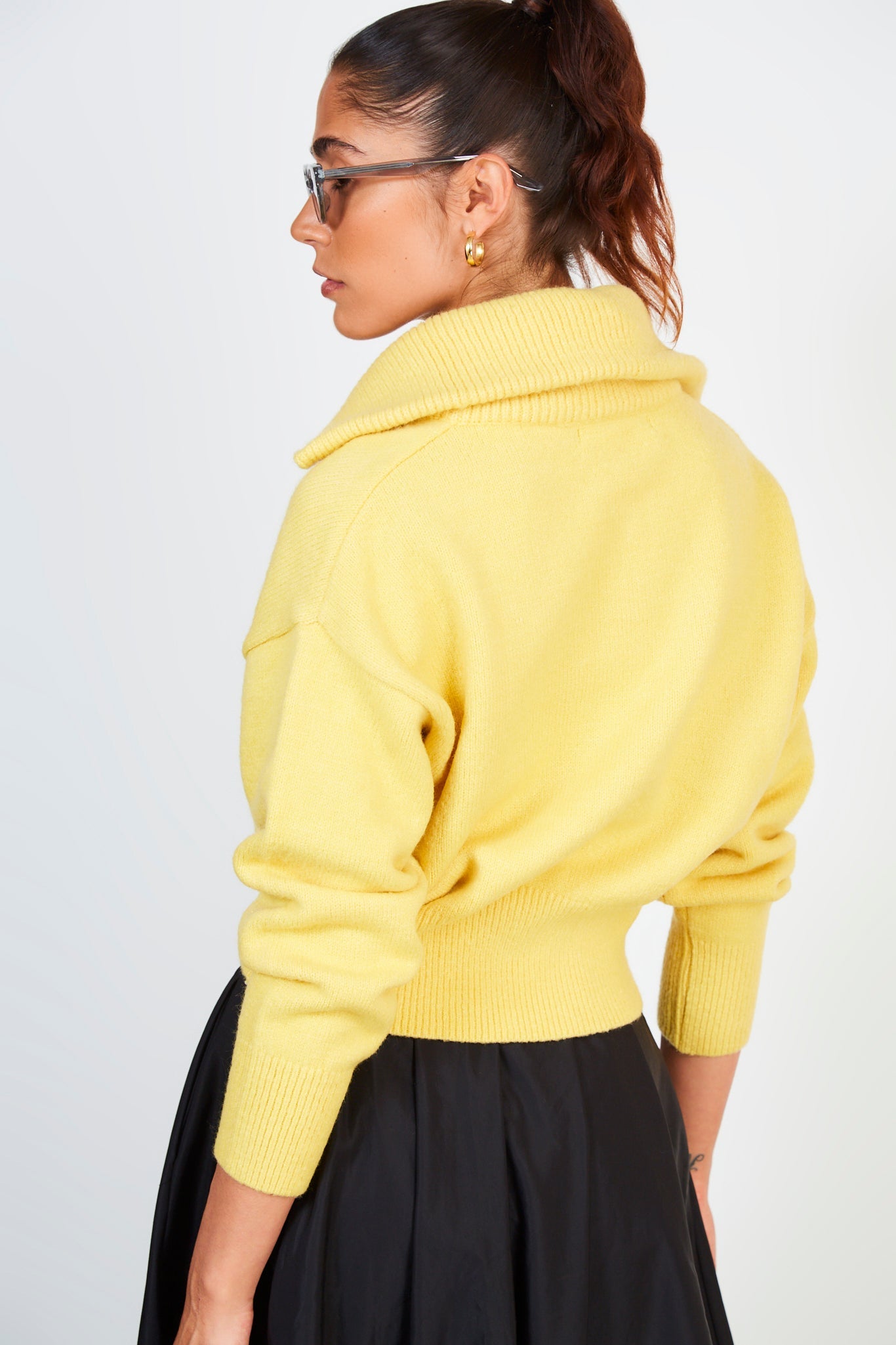 Yellow zip neck collared jumper_2