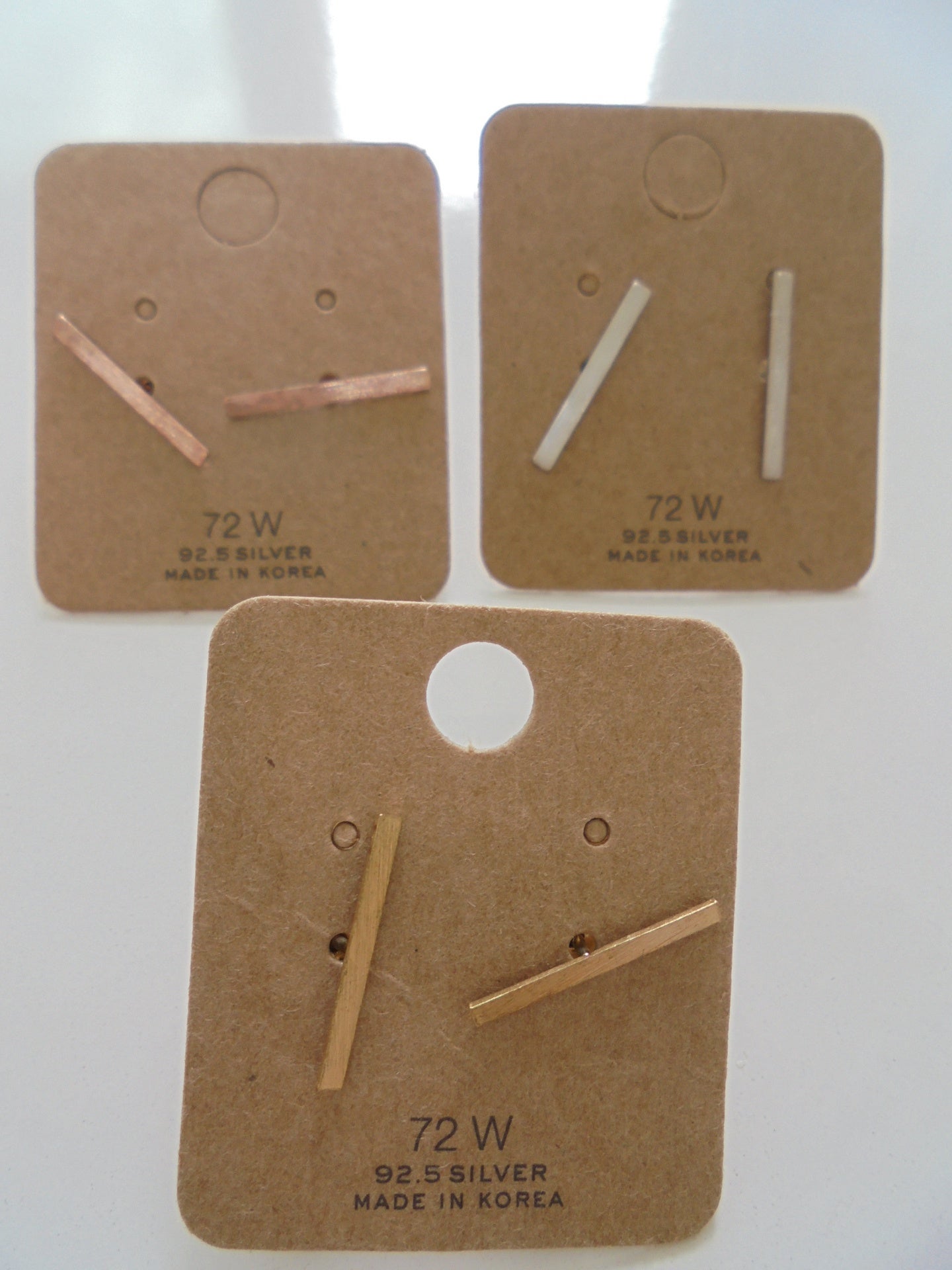 Rose gold brushed thick line earrings_1