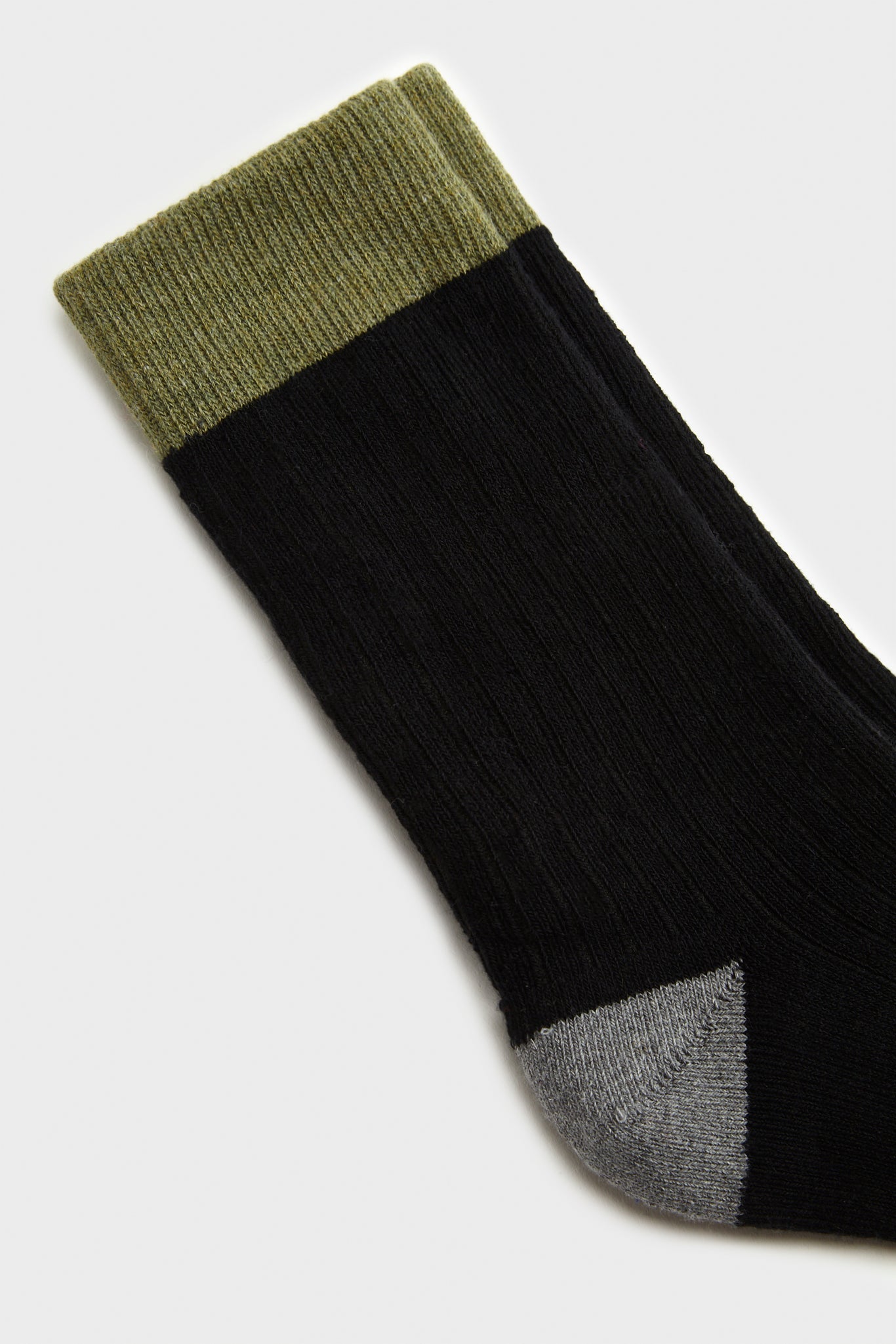 Black tricolour ribbed socks_2