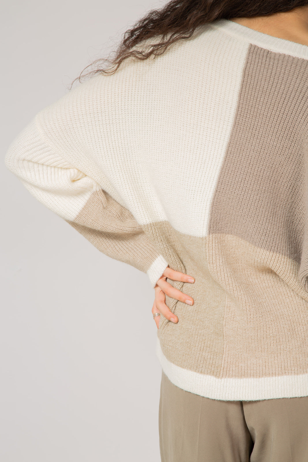 Brown and beige block check top_9