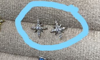 Silver diamante starburst stud earrings_1