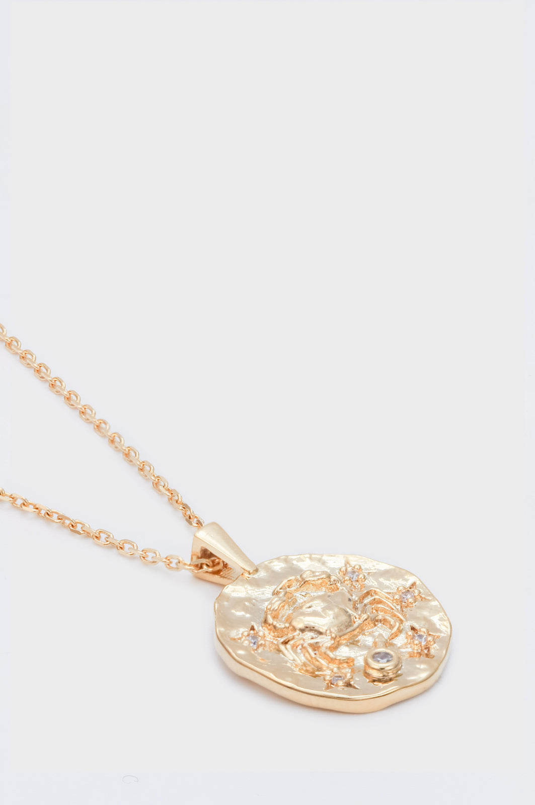 Gold zodiac charm necklace - Cancer_1