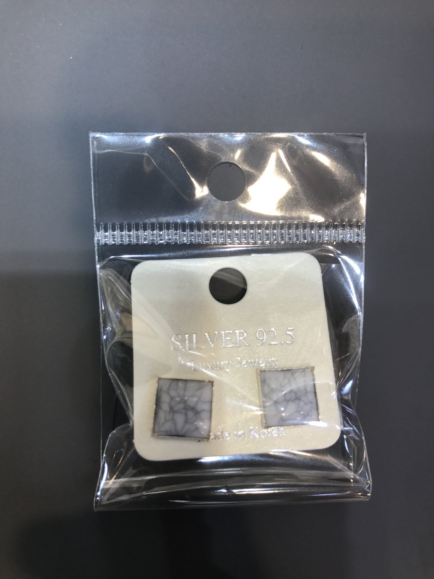 White square marble silver earrings_1