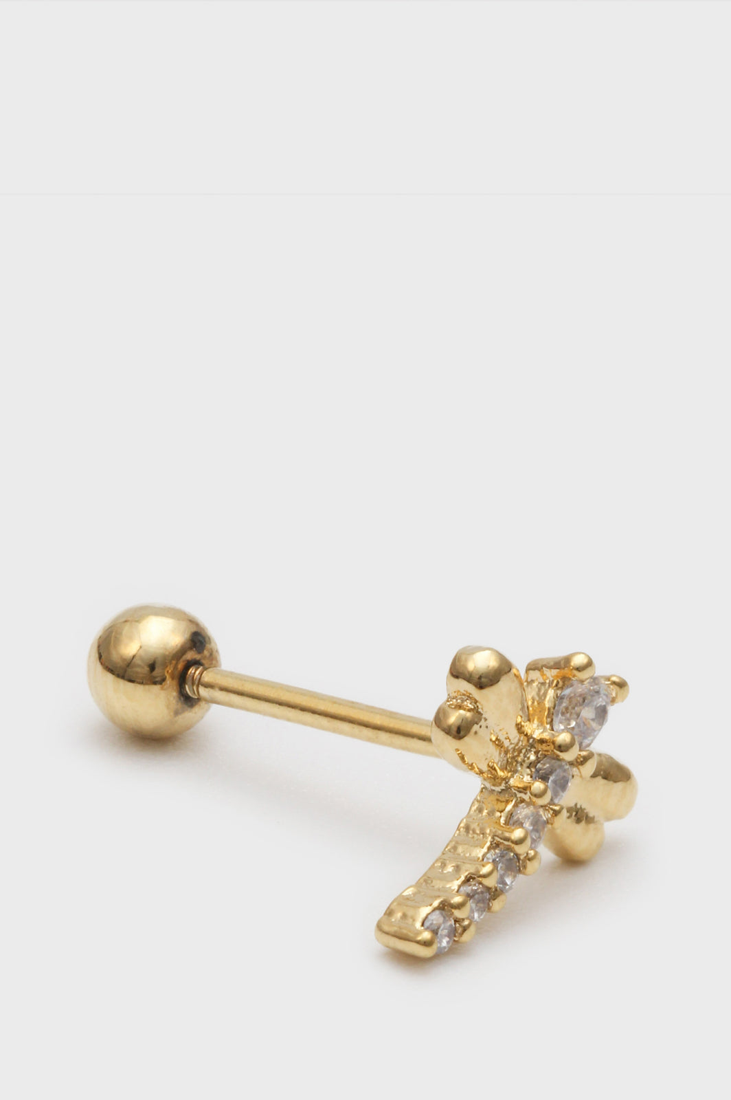 Gold diamante dragonfly stud_1