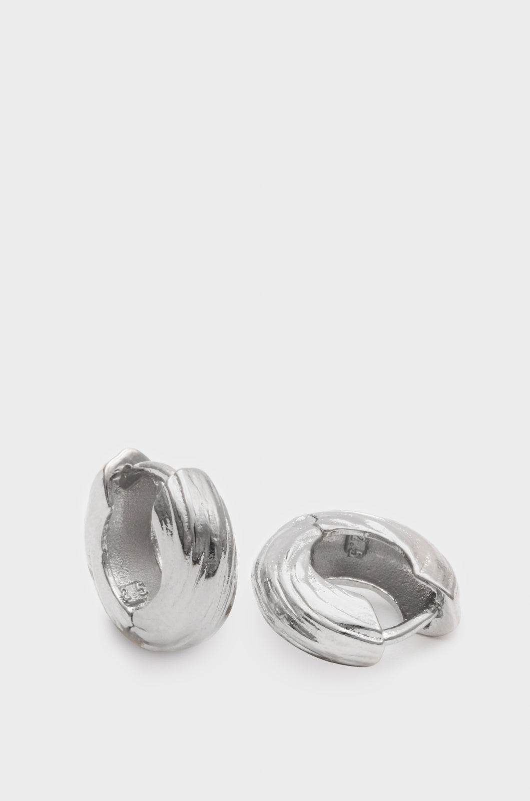 Silver etched thick hoop earrings_2