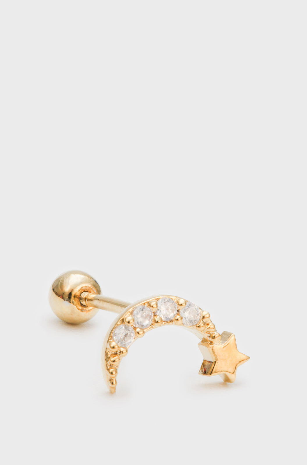 Gold diamante shooting star stud_1