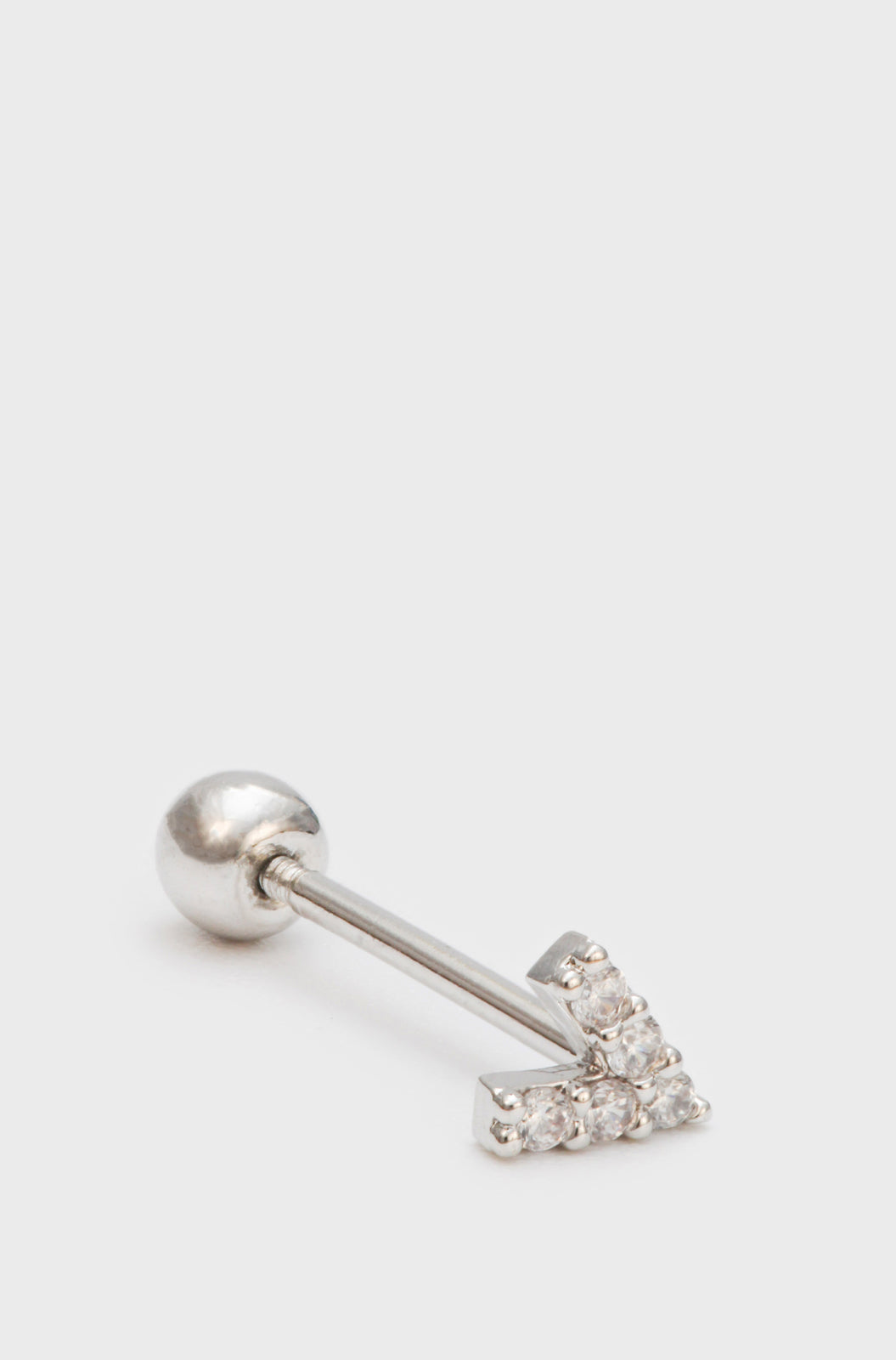 Silver tiny diamante V stud_1