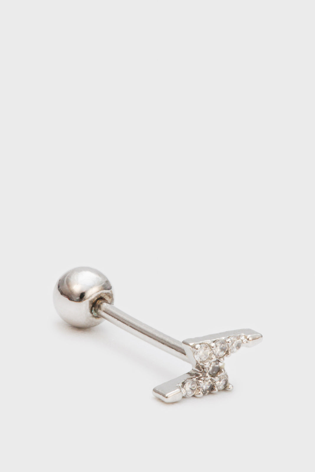 Silver diamante lightning bolt stud_1