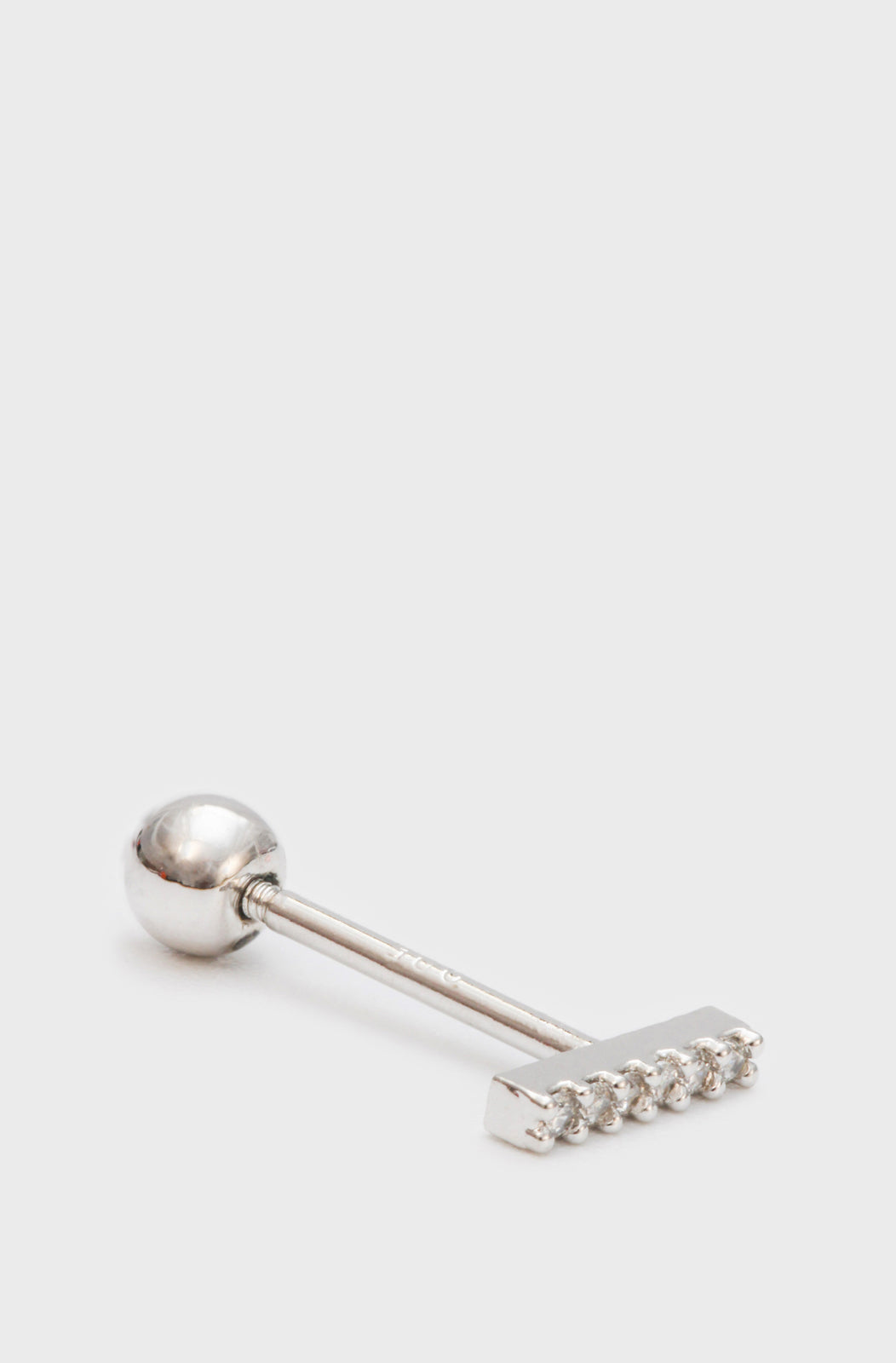Silver tiny diamante bar stud_1