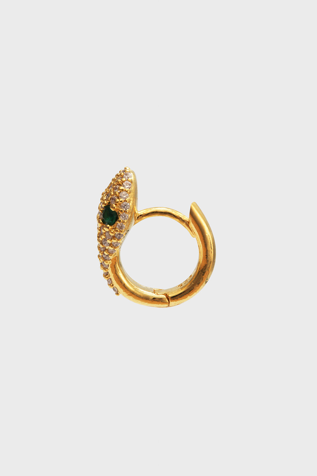 Gold green diamante eyed snake ear cuff_2