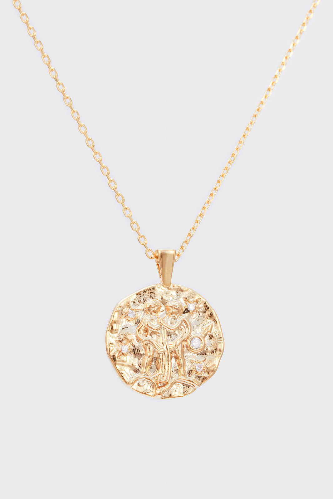 Gold zodiac charm necklace - Gemini_1