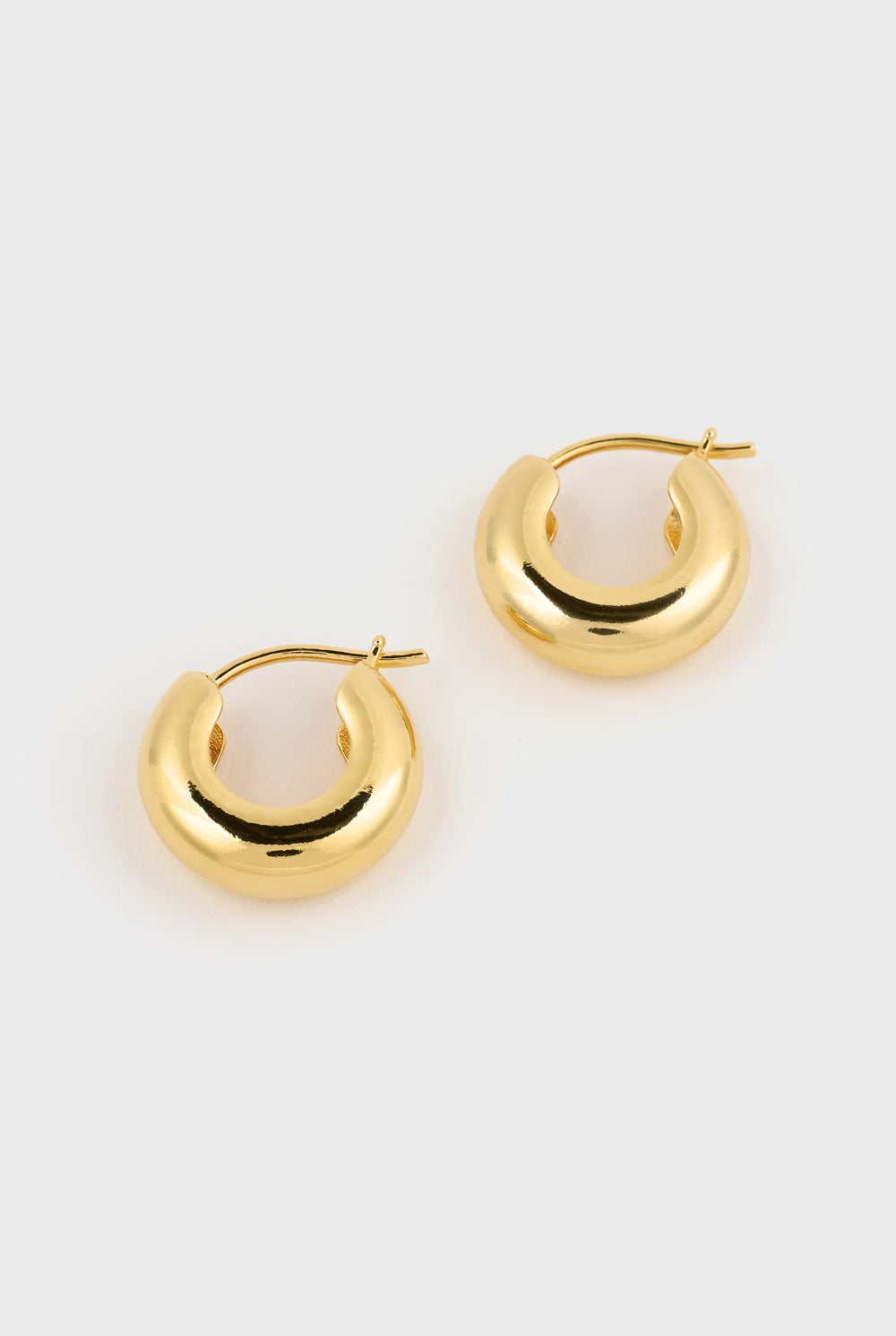 Gold thick rounded hoop earrings_2