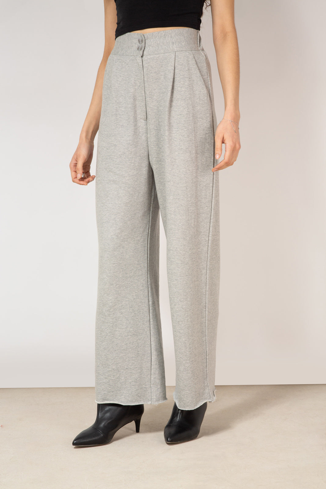 Grey smart sweatpant trousers_4