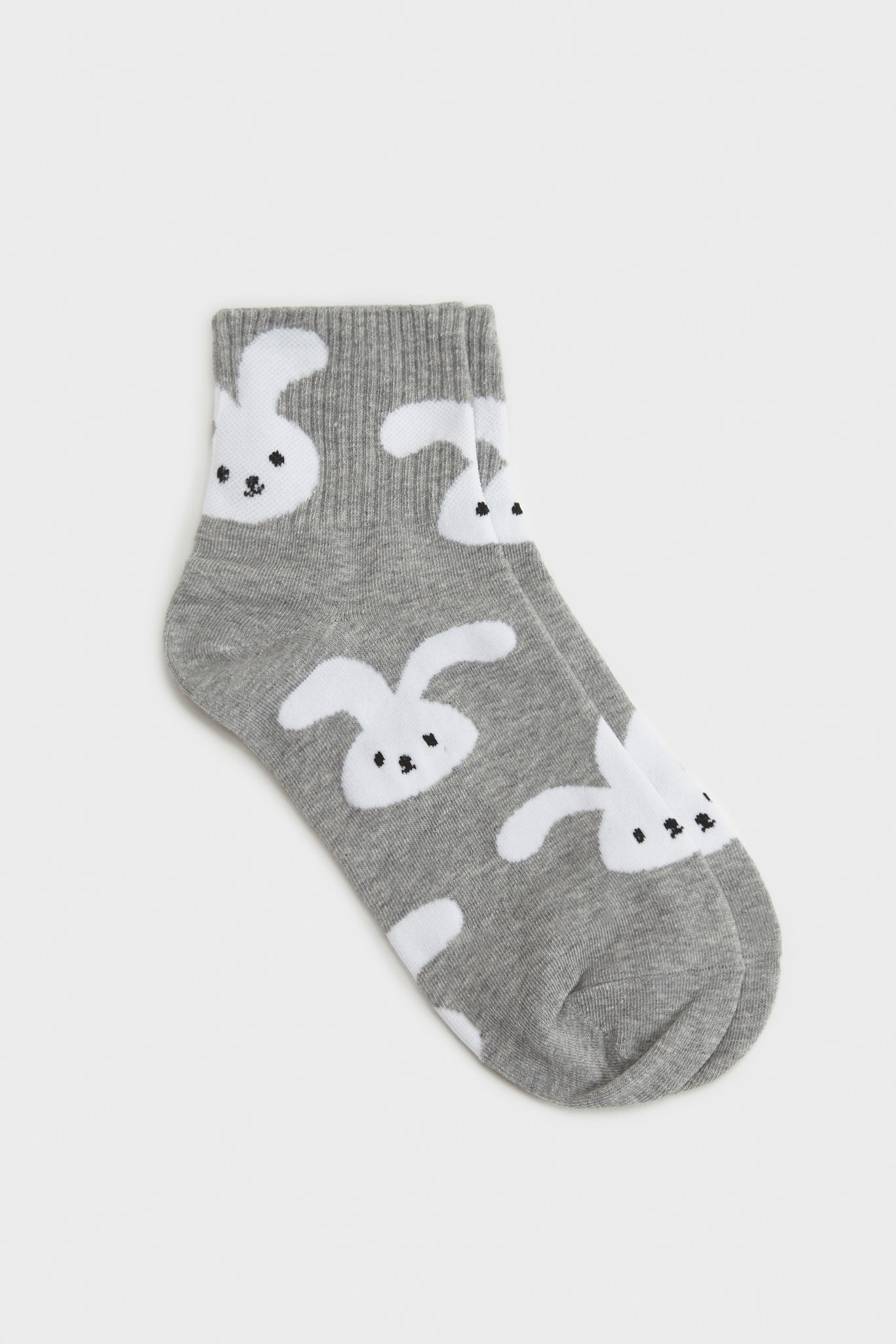 Grey and white 'Zodiac Rabbit' floppy ears socks_1