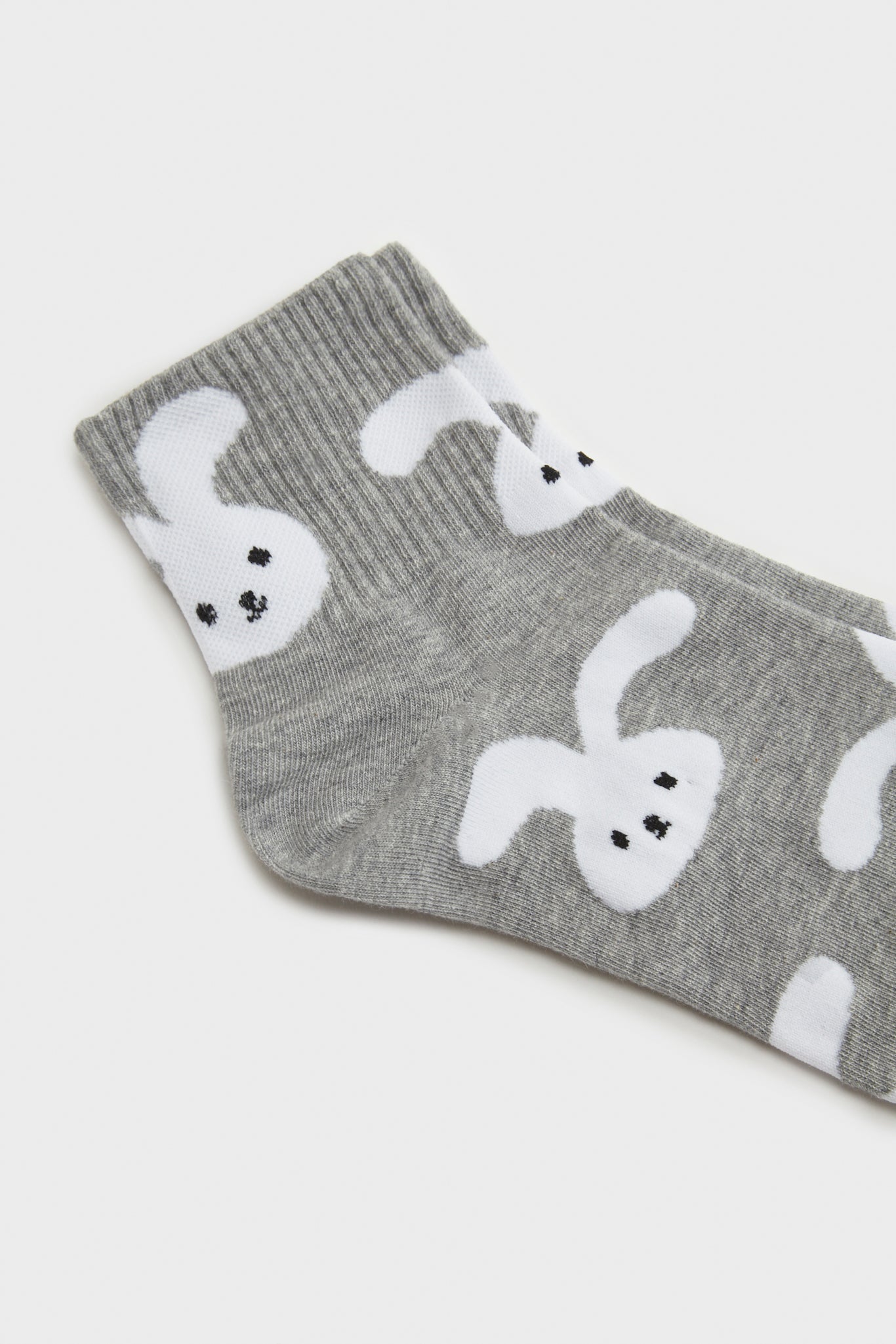 Grey and white 'Zodiac Rabbit' floppy ears socks_2