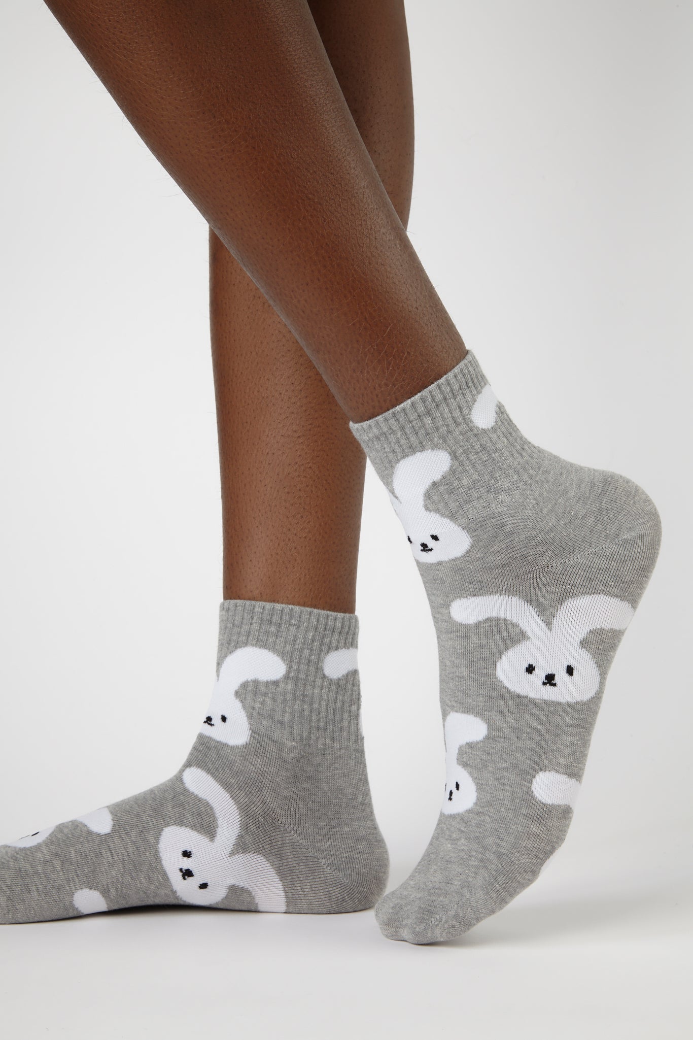 Grey and white 'Zodiac Rabbit' floppy ears socks_3