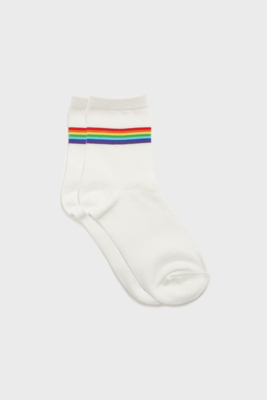 Ivory rainbow striped ankle socks_1