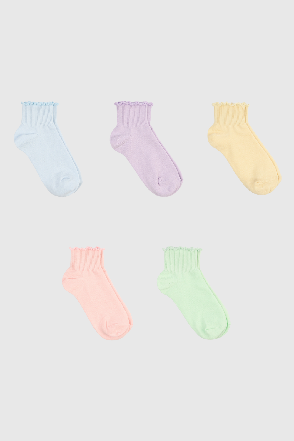 Lettuce trim ankle socks - Set of 5