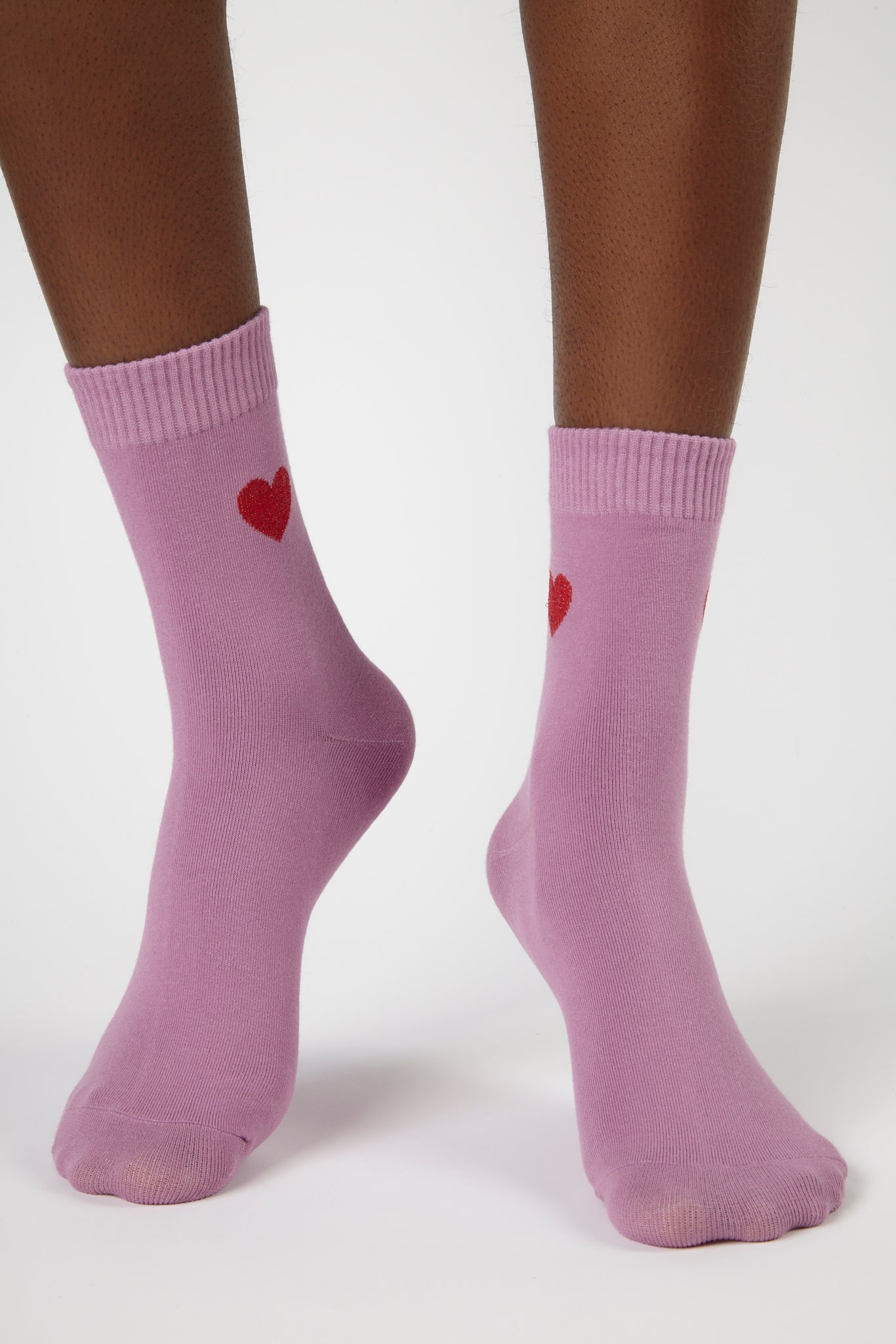 Purple metallic heart socks_4