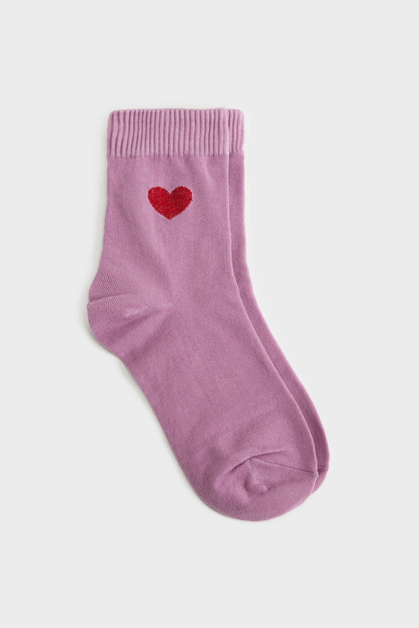 Purple metallic heart socks_2