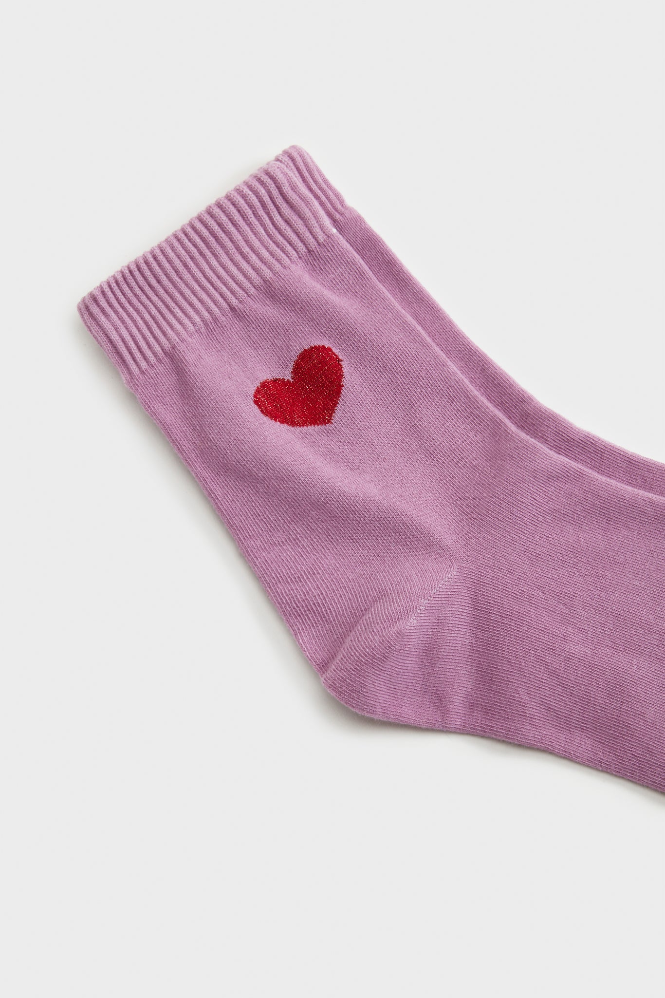 Purple metallic heart socks_3