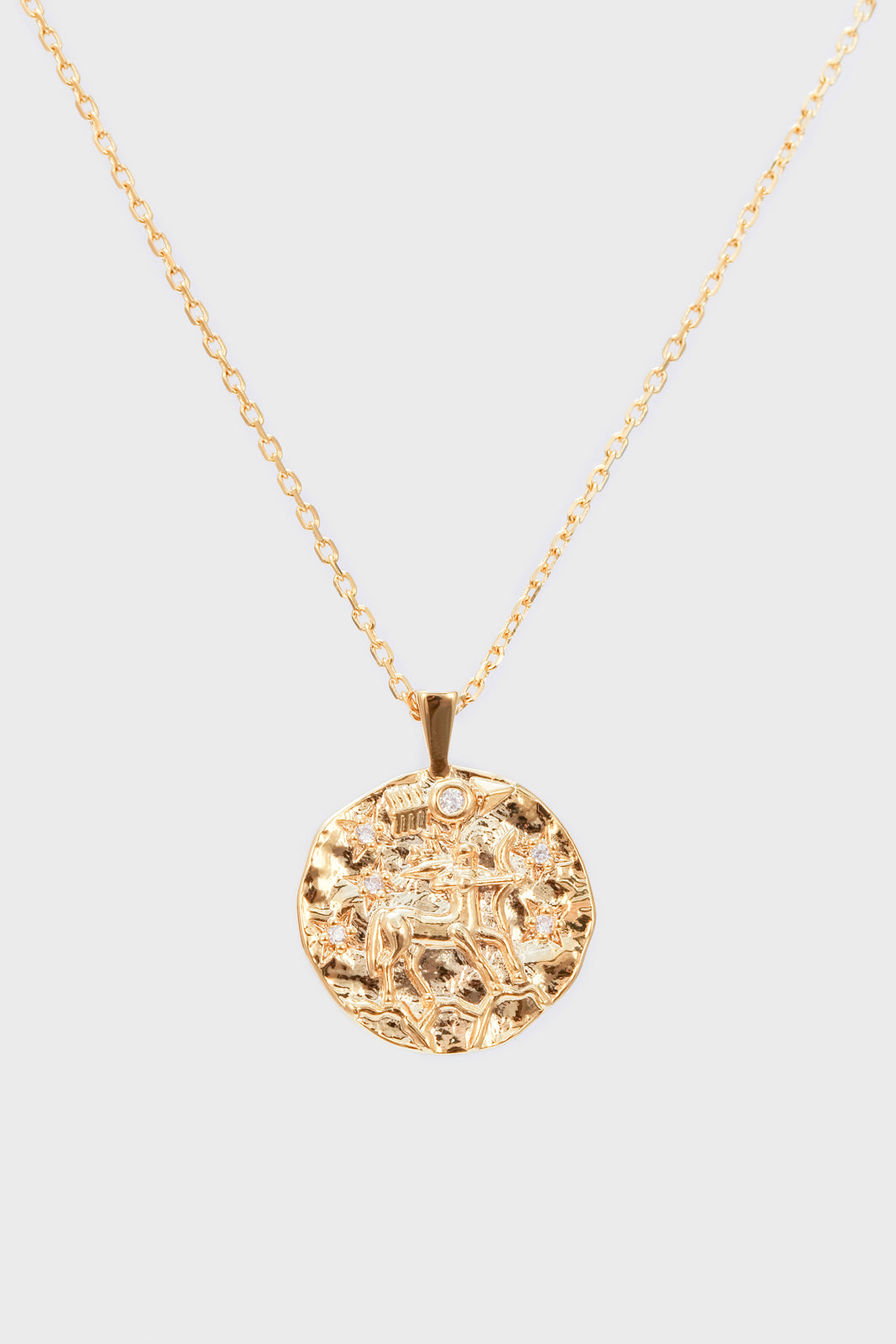 Gold zodiac charm necklace - Sagittarius_2