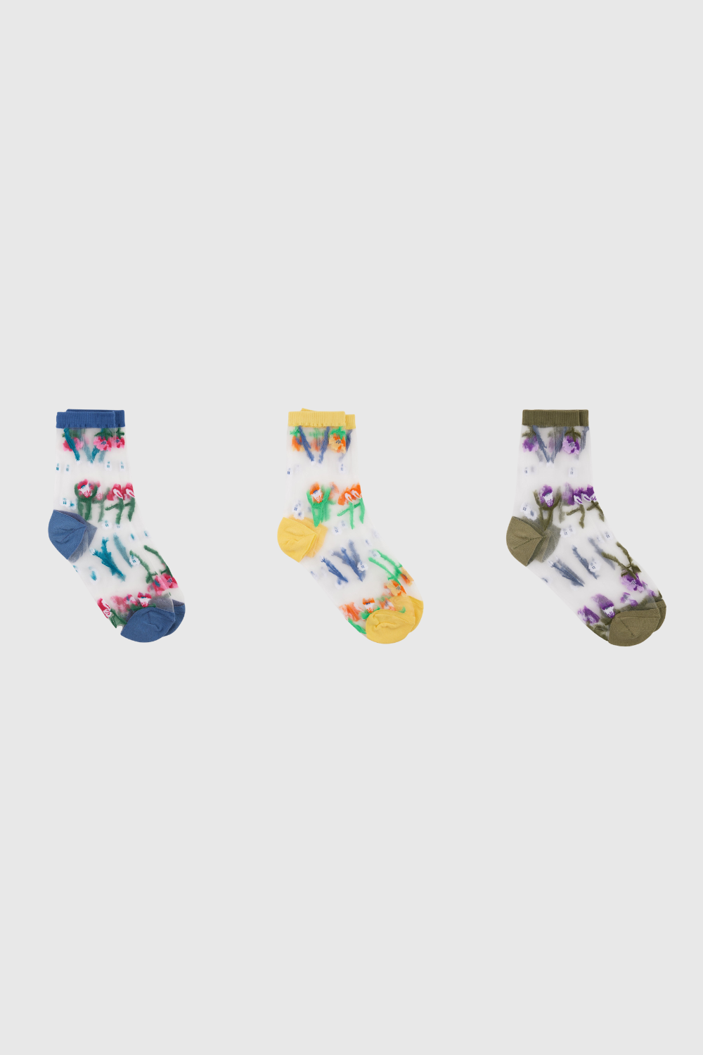 Sheer sprouting garden socks - Set of 3