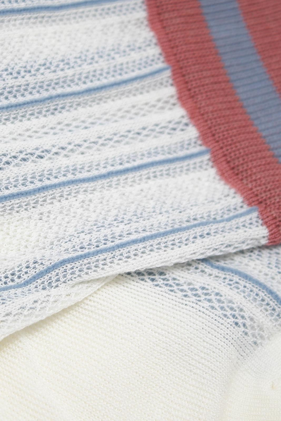 Ivory and pink stripe hem socks_4