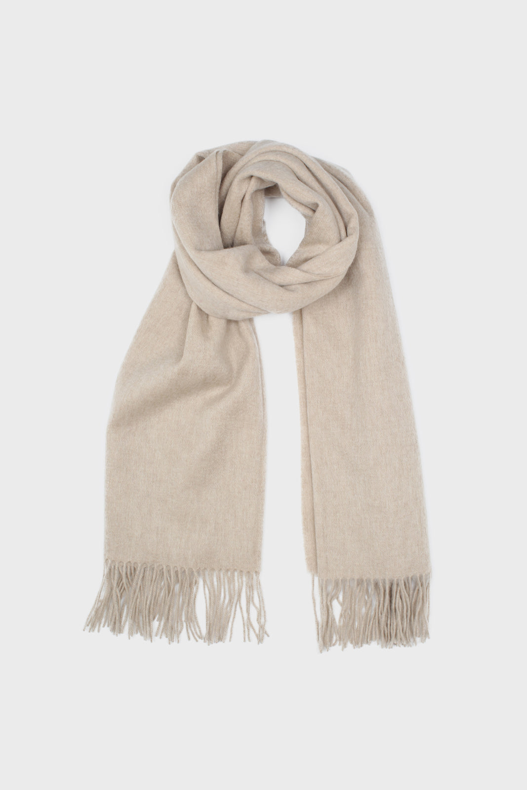 Heather beige pure wool scarf_3