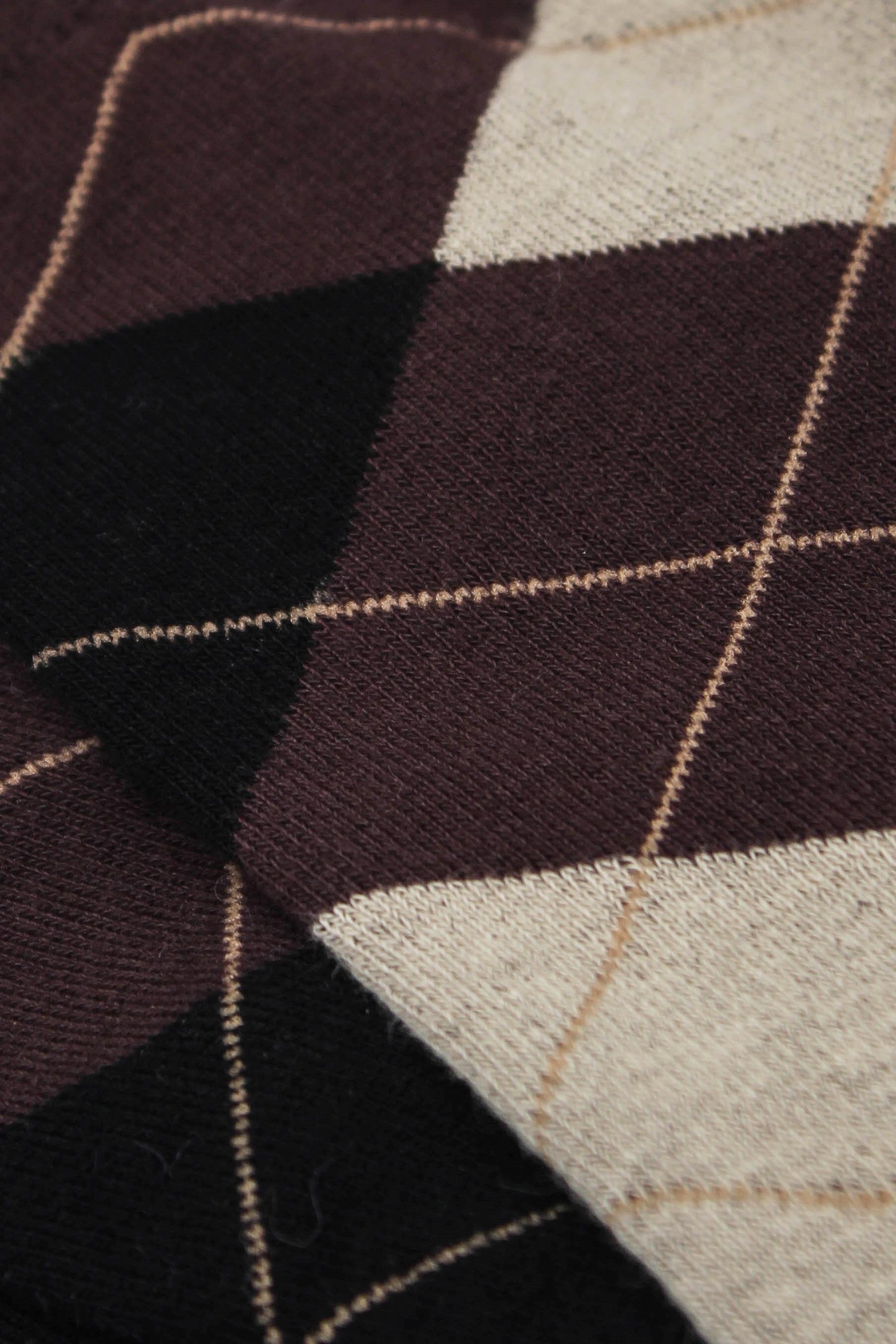 Brown argyle knee high socks_2
