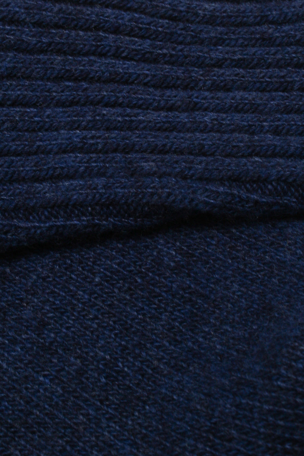 Blue ribbed cashmere wool blend socks_2