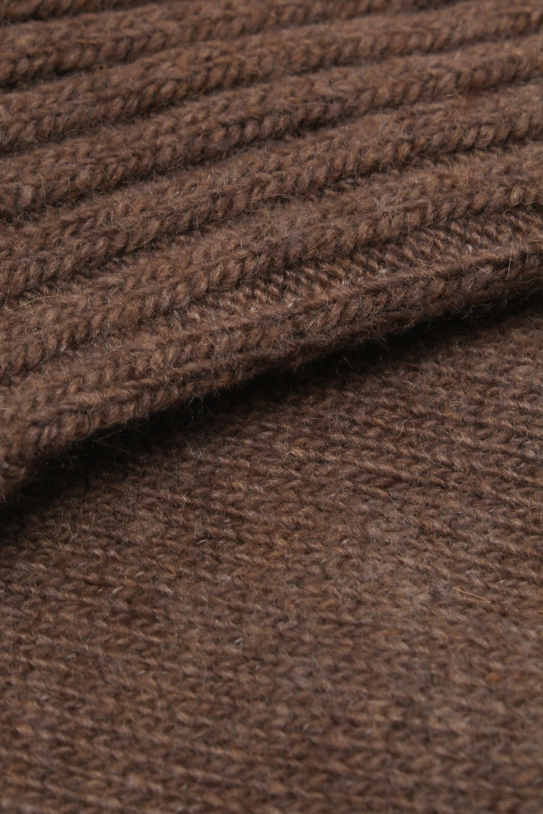 Dark beige ribbed cashmere wool blend socks_3