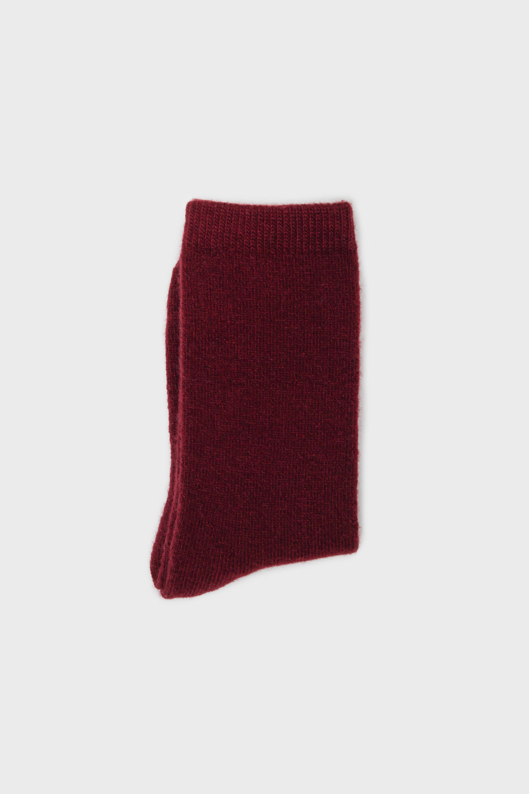Burgundy smooth cashmere wool blend socks_4