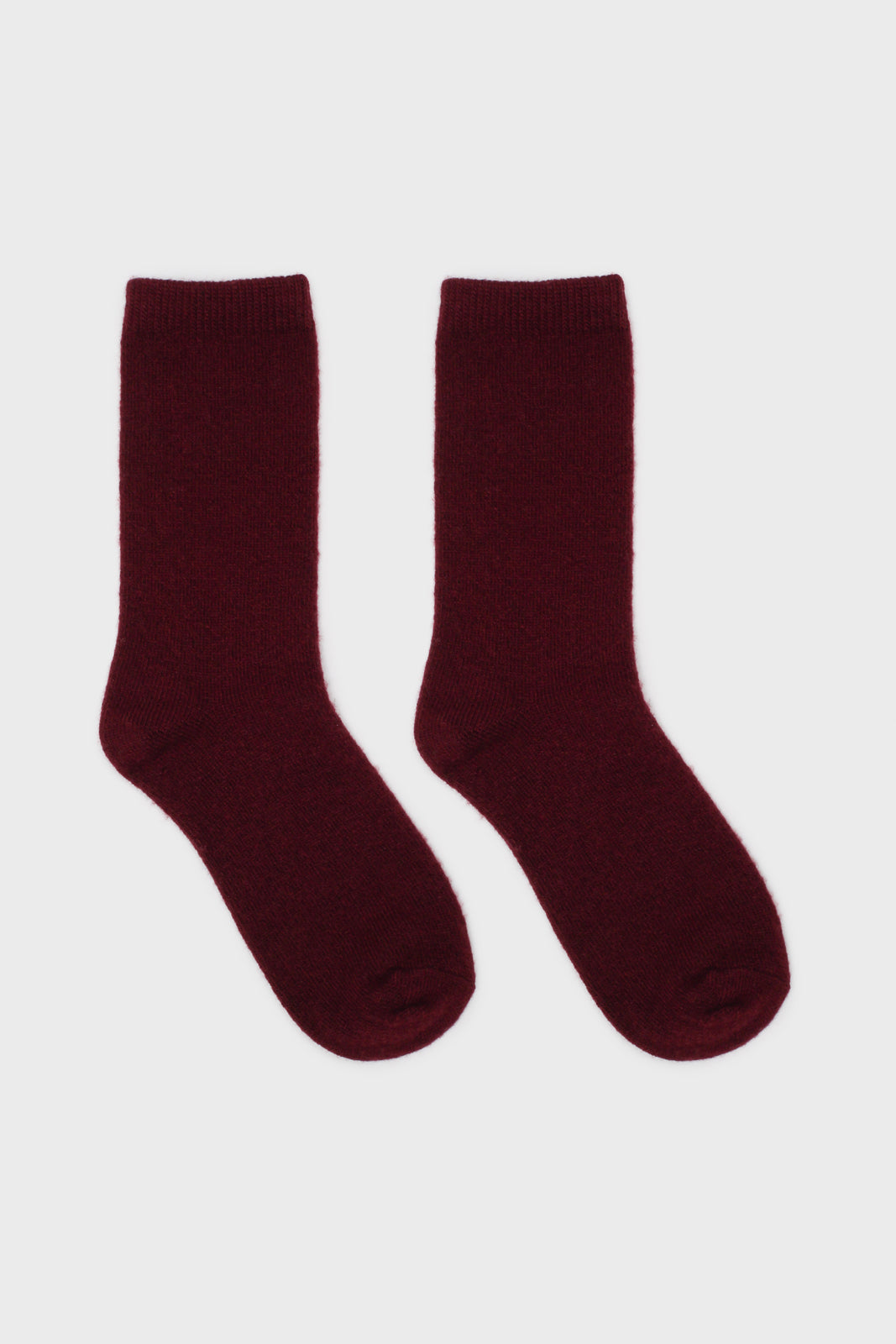 Burgundy smooth cashmere wool blend socks_2