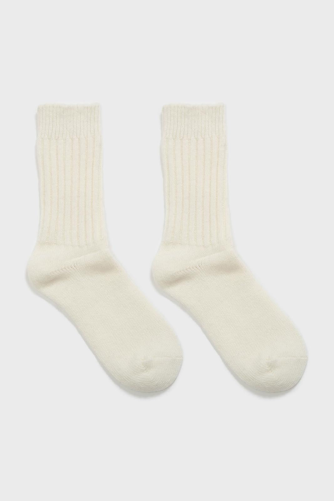 Ivory cashmere wool blend socks_4