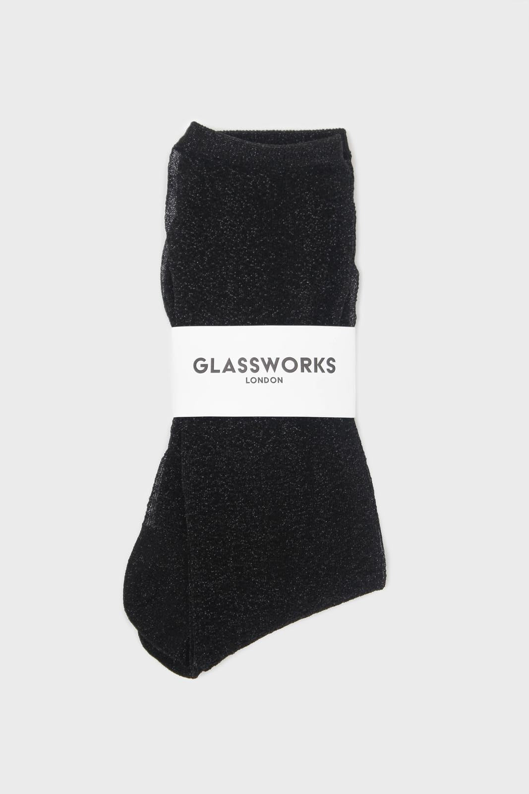 Black glitter superstar long socks_3